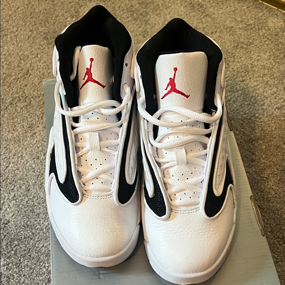Nike Air Jordan OG- White, Black, and Red Sneakers